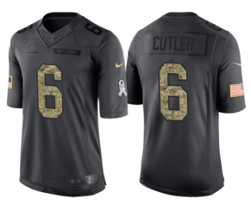 Nike Chicago Bears #6 Jay Cutler Men's Stitched Black NFL Salute to Service Limited Jerseys