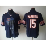 nike nfl jerseys chicago bears #15 marshall blue[helmet tri-blend limited]