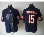 nike nfl jerseys chicago bears #15 marshall blue[helmet tri-blend limited]