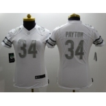 Nike Women Chicago Bears #34 Walter Payton Platinum White Jerseys