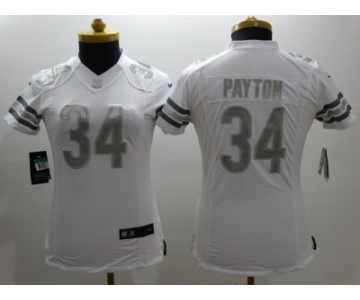 Nike Women Chicago Bears #34 Walter Payton Platinum White Jerseys