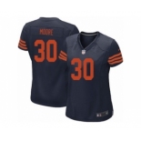 Women Nike Chicago Bears #30 D.J. Moore Navy Blue 1940s Throwback Alternate NFL Jersey