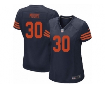 Women Nike Chicago Bears #30 D.J. Moore Navy Blue 1940s Throwback Alternate NFL Jersey