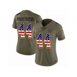 Women Nike Chicago Bears #44 Nick Kwiatkoski Limited Olive USA Flag Salute to Service NFL Jersey