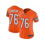 Women Nike Chicago Bears #76 Tom Compton Limited Orange Rush Vapor Untouchable NFL Jersey