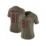 Women Nike Chicago Bears #81 Cameron Meredith Limited Olive 2017 Salute to Service NFL Jerse