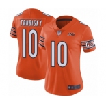 Women's Chicago Bears #10 Mitchell Trubisky Orange Alternate 100th Season Limited Football Jersey