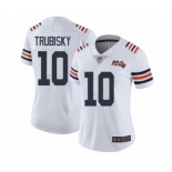 Women's Chicago Bears #10 Mitchell Trubisky White 100th Season Limited Football Jersey