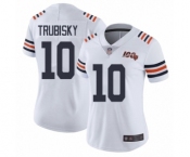 Women's Chicago Bears #10 Mitchell Trubisky White 100th Season Limited Football Jersey