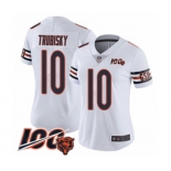 Women's Chicago Bears #10 Mitchell Trubisky White Vapor Untouchable Limited Player 100th Season Football Jersey