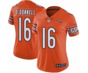 Women's Chicago Bears #16 Pat O'Donnell Orange Alternate 100th Season Limited Football Jersey