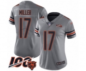 Women's Chicago Bears #17 Anthony Miller Limited Silver Inverted Legend 100th Season Football Jersey