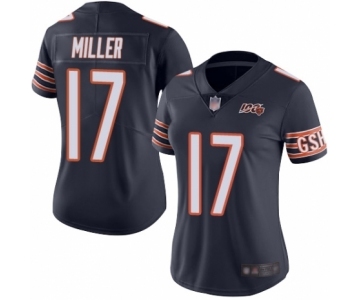 Women's Chicago Bears #17 Anthony Miller Navy Blue Team Color 100th Season Limited Football Jersey