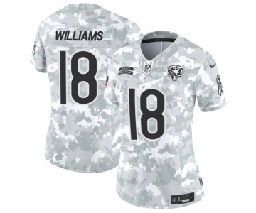 Women's Chicago Bears #18 Caleb Williams 2024 F.U.S.E Arctic Camo Salute To Service Limited Stitched Football Jersey