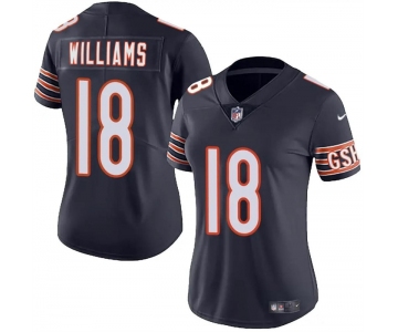 Women's Chicago Bears #18 Caleb Williams Navy 2024 Draft Vapor Football Stitched Jersey