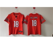 Women's Chicago Bears #18 Caleb Williams Orange 2024 Draft F.U.S.E. Vapor Football Stitched Jersey