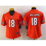 Women's Chicago Bears #18 Caleb Williams Orange 2024 Draft Vapor Football Stitched Jersey