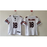 Women's Chicago Bears #18 Caleb Williams White 2024 Draft F.U.S.E. Vapor Football Stitched Jersey