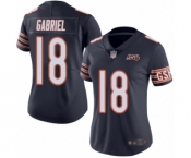 Women's Chicago Bears #18 Taylor Gabriel Navy Blue Team Color 100th Season Limited Football Jersey