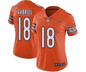 Women's Chicago Bears #18 Taylor Gabriel Orange Alternate 100th Season Limited Football Jersey