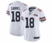 Women's Chicago Bears #18 Taylor Gabriel White 100th Season Limited Football Jersey