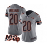 Women's Chicago Bears #20 Prince Amukamara Limited Silver Inverted Legend 100th Season Football Jersey