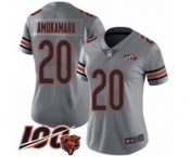 Women's Chicago Bears #20 Prince Amukamara Limited Silver Inverted Legend 100th Season Football Jersey