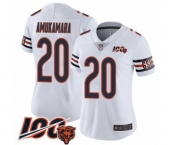 Women's Chicago Bears #20 Prince Amukamara White Vapor Untouchable Limited Player 100th Season Football Jersey