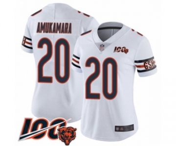 Women's Chicago Bears #20 Prince Amukamara White Vapor Untouchable Limited Player 100th Season Football Jersey