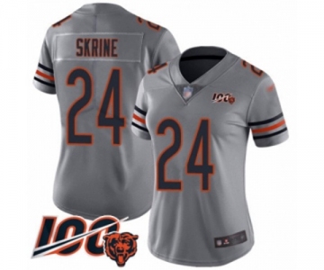 Women's Chicago Bears #24 Buster Skrine Limited Silver Inverted Legend 100th Season Football Jersey