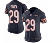 Women's Chicago Bears #29 Tarik Cohen Navy Blue Team Color 100th Season Limited Football Jersey