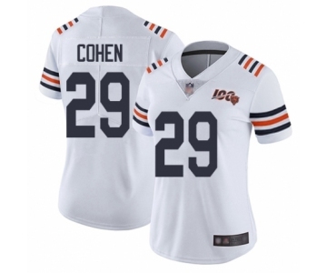 Women's Chicago Bears #29 Tarik Cohen White 100th Season Limited Football Jersey