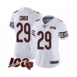 Women's Chicago Bears #29 Tarik Cohen White Vapor Untouchable Limited Player 100th Season Football Jersey