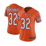 Women's Chicago Bears #32 David Montgomery Orange Alternate 100th Season Limited Football Jersey