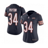 Women's Chicago Bears #34 Walter Payton Navy Blue Team Color 100th Season Limited Football Jersey