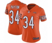 Women's Chicago Bears #34 Walter Payton Orange Alternate 100th Season Limited Football Jersey