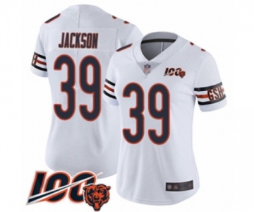 Women's Chicago Bears #39 Eddie Jackson White Vapor Untouchable Limited Player 100th Season Football Jersey