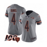 Women's Chicago Bears #4 Chase Daniel Limited Silver Inverted Legend 100th Season Football Jersey