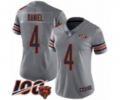 Women's Chicago Bears #4 Chase Daniel Limited Silver Inverted Legend 100th Season Football Jersey