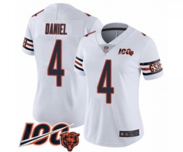 Women's Chicago Bears #4 Chase Daniel White Vapor Untouchable Limited Player 100th Season Football Jersey