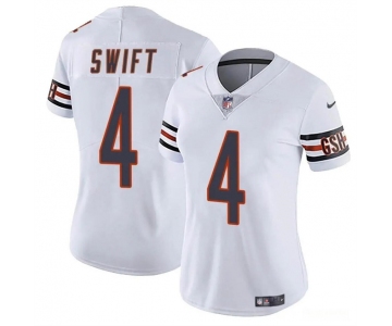 Women's Chicago Bears #4 D’Andre Swift White 2024 Vapor Football Stitched Jersey