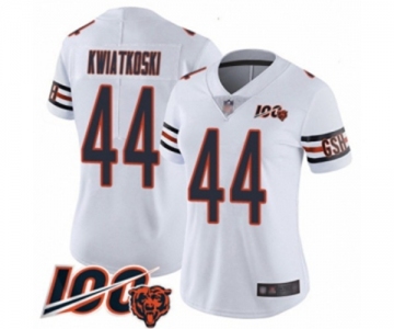 Women's Chicago Bears #44 Nick Kwiatkoski White Vapor Untouchable Limited Player 100th Season Football Jersey