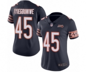 Women's Chicago Bears #45 Joel Iyiegbuniwe Navy Blue Team Color 100th Season Limited Football Jersey