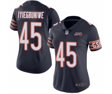 Women's Chicago Bears #45 Joel Iyiegbuniwe Navy Blue Team Color 100th Season Limited Football Jersey