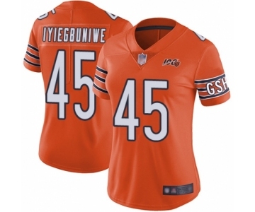 Women's Chicago Bears #45 Joel Iyiegbuniwe Orange Alternate 100th Season Limited Football Jersey