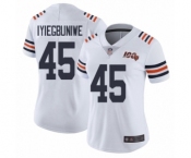 Women's Chicago Bears #45 Joel Iyiegbuniwe White 100th Season Limited Football Jersey