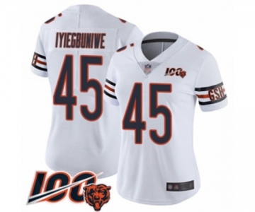 Women's Chicago Bears #45 Joel Iyiegbuniwe White Vapor Untouchable Limited Player 100th Season Football Jersey