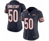 Women's Chicago Bears #50 Mike Singletary Navy Blue Team Color 100th Season Limited Football Jersey