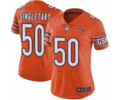 Women's Chicago Bears #50 Mike Singletary Orange Alternate 100th Season Limited Football Jersey