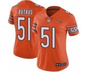 Women's Chicago Bears #51 Dick Butkus Orange Alternate 100th Season Limited Football Jersey